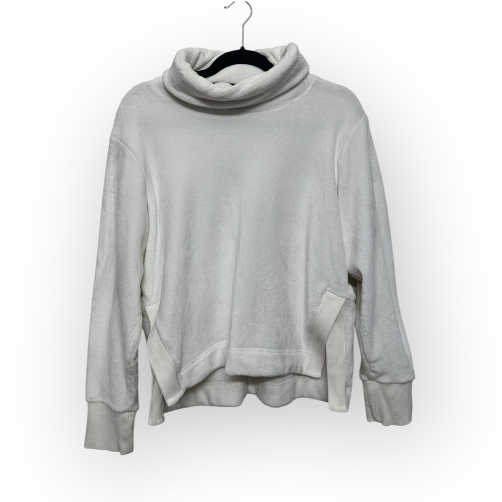 Athleta Funnel Neck Sweatshirt- White- Medium